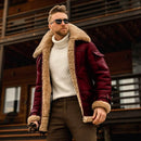 Abrigo de cuero de terciopelo cepillado para hombre Otoño/Invierno