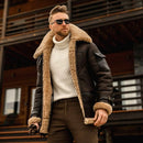 Abrigo de cuero de terciopelo cepillado para hombre Otoño/Invierno