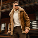 Abrigo de cuero de terciopelo cepillado para hombre Otoño/Invierno