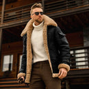 Abrigo de cuero de terciopelo cepillado para hombre Otoño/Invierno