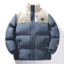 Abrigo de invierno holgado de doble color para hombre