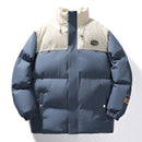Abrigo de invierno holgado de doble color para hombre