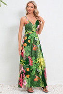 Vestido camisero largo con sobrepelliz estampado