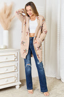 Cardigan long ouvert à motif étoile Double Take