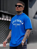 CALIFORNIA Camiseta de algodón con estampado de letras para hombre