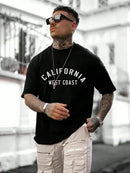 CALIFORNIA Camiseta de algodón con estampado de letras para hombre
