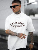 CALIFORNIA Camiseta de algodón con estampado de letras para hombre