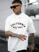 CALIFORNIA Camiseta de algodón con estampado de letras para hombre