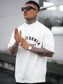 CALIFORNIA Camiseta de algodón con estampado de letras para hombre