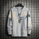 Sudadera holgada informal con estampado de letras para hombre