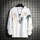 Sudadera holgada informal con estampado de letras para hombre