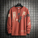 Sudadera holgada informal con estampado de letras para hombre