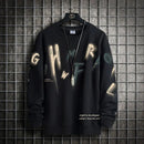 Sudadera holgada informal con estampado de letras para hombre