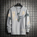 Sudadera holgada informal con estampado de letras para hombre