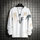 Sudadera holgada informal con estampado de letras para hombre