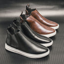 Botas Chelsea de piel sintética con suela plana para hombre