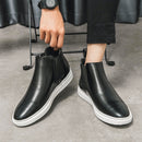 Botas Chelsea de piel sintética con suela plana para hombre