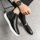 Botas Chelsea de piel sintética con suela plana para hombre
