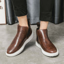 Botas Chelsea de piel sintética con suela plana para hombre