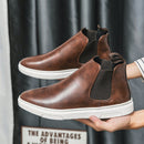 Botas Chelsea de piel sintética con suela plana para hombre