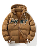 FAST Abrigo bordado con capucha de invierno para hombre