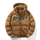 FAST Abrigo bordado con capucha de invierno para hombre