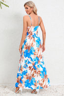 Vestido camisero largo con sobrepelliz estampado