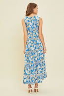 HEYSON Robe longue imprimée à bordure en crochet pleine taille