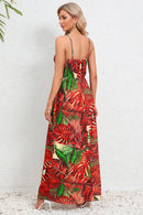 Vestido camisero largo con sobrepelliz estampado