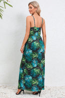 Vestido camisero largo con sobrepelliz estampado