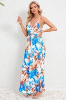 Vestido camisero largo con sobrepelliz estampado
