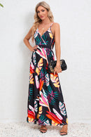 Vestido camisero largo con sobrepelliz estampado