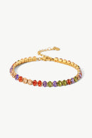 Bracelet Zircon Multicolore Plaqué Or 18K