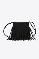 Bolso bandolera de piel sintética con flecos