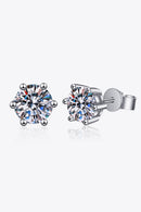 Boucles d'oreilles tige moissanite