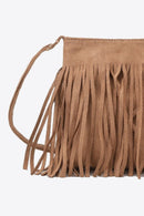Bolso bandolera de piel sintética con flecos
