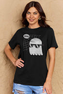 Camiseta de algodón con gráfico BOO de tamaño completo de Simply Love