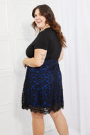 Vestido midi de encaje en contraste de tamaño completo de Yelete
