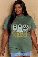 Camiseta de algodón con estampado BOO SQUAD de tamaño completo de Simply Love