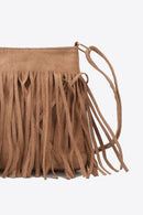 Bolso bandolera de piel sintética con flecos