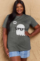 Camiseta de algodón con gráfico BOO de tamaño completo de Simply Love