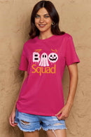 Camiseta de algodón con estampado BOO SQUAD de tamaño completo de Simply Love