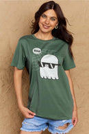 Camiseta de algodón con gráfico BOO de tamaño completo de Simply Love