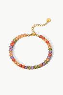 Bracelet Zircon Multicolore Plaqué Or 18K