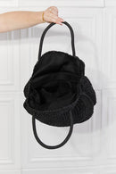 Bolso de mano de mimbre de paja Beach Date de Justin Taylor en negro