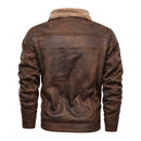 Chaqueta de piel sintética con interior de polar grueso para hombre