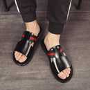 Sandalias de playa para exteriores de cuero genuino para hombres