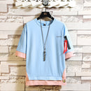 Camiseta con cuello redondo y mangas al codo para hombre