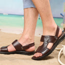 Sandalias para caminar de cuero genuino de moda para hombres