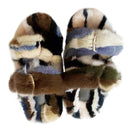 Pantuflas peludas y esponjosas con doble tira para mujer